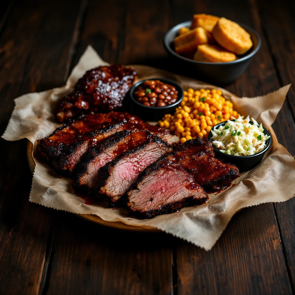 Illustration of food from Blue Bar & Smokehouse