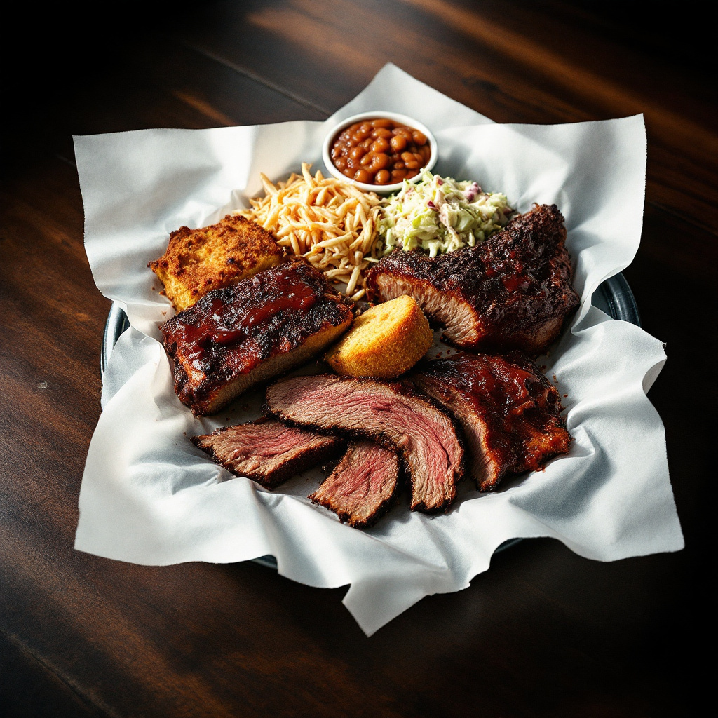 Illustration of food from Brotherton's Black Iron Barbecue