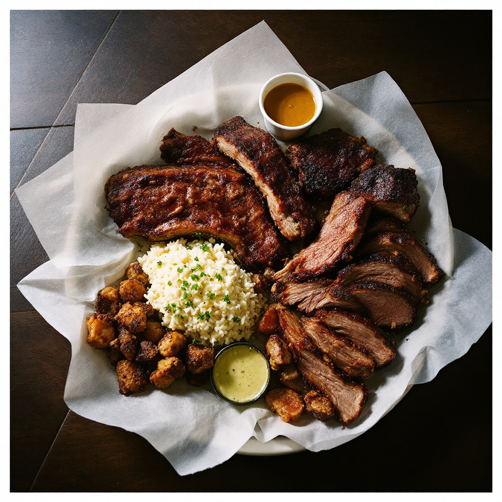 Illustration of food from Buck Tui BBQ