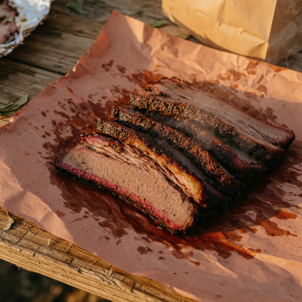 Illustration of food from Calhoun Family Texas Barbeque