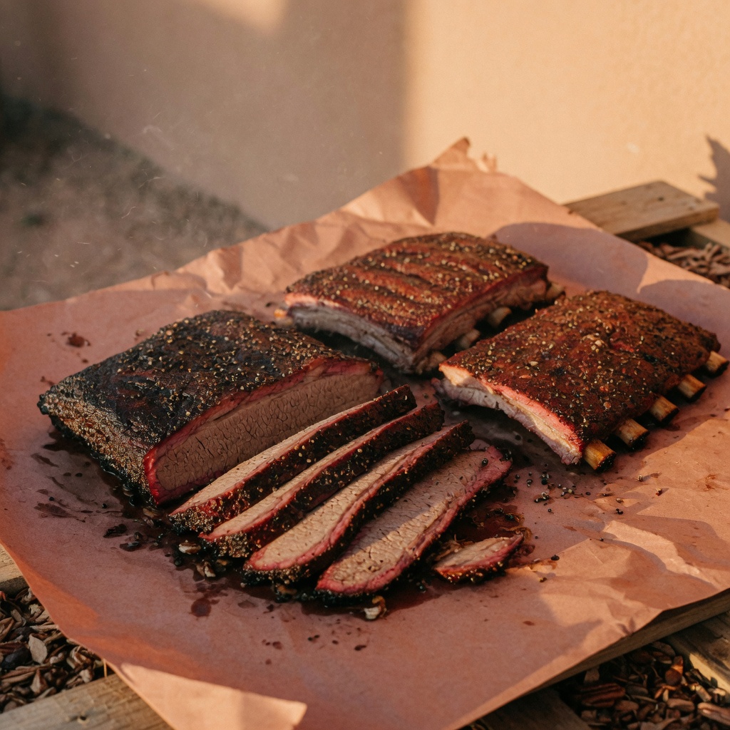 Illustration of food from Frasher’s Smokehouse