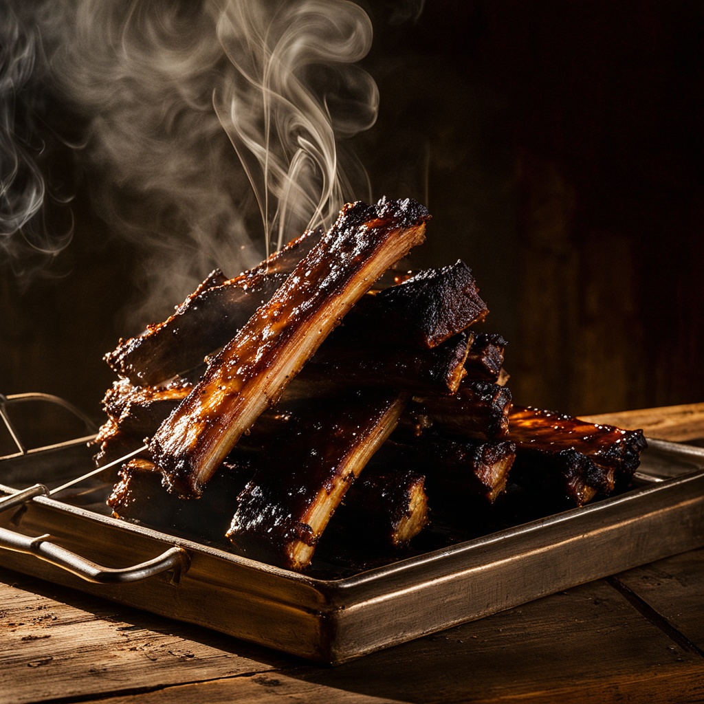 Illustration of food from Hannah Q Smokehouse