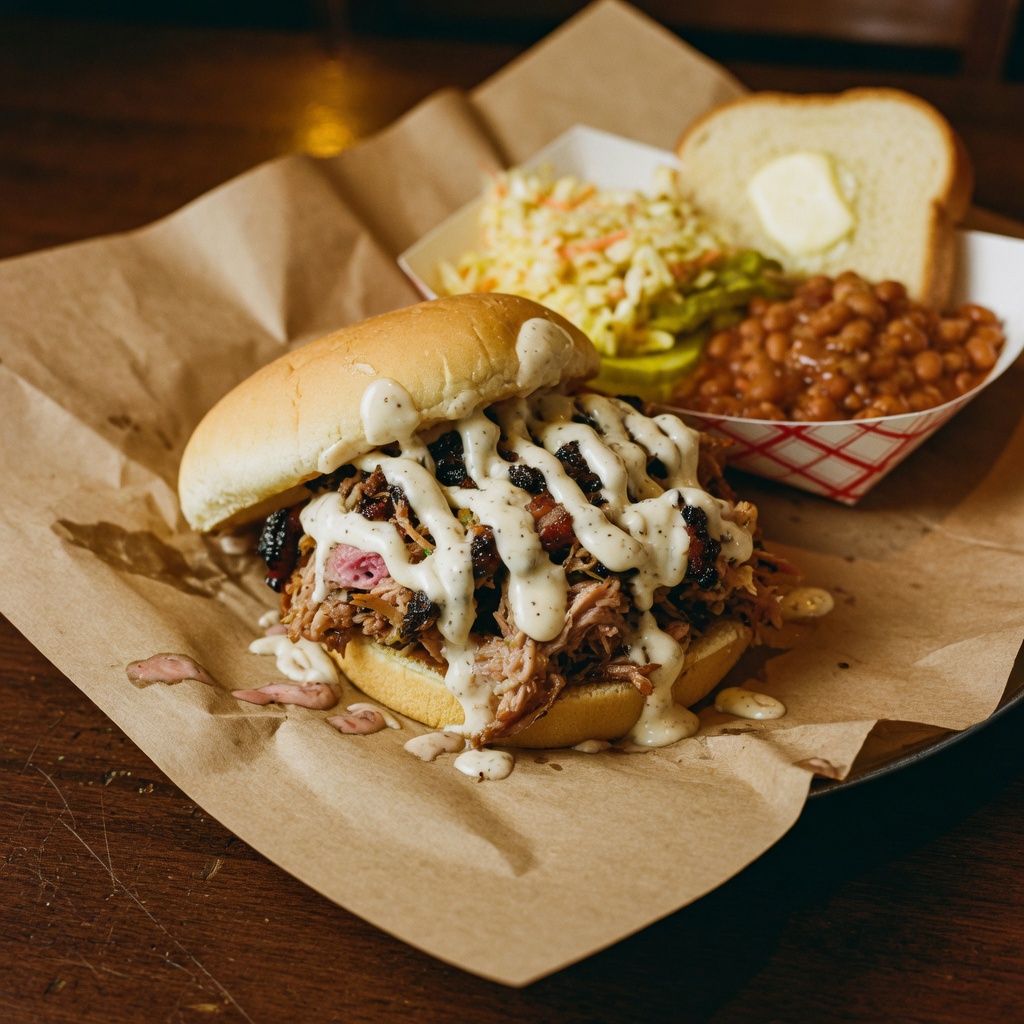 Illustration of food from Moe's Original BBQ in North Bear Creek