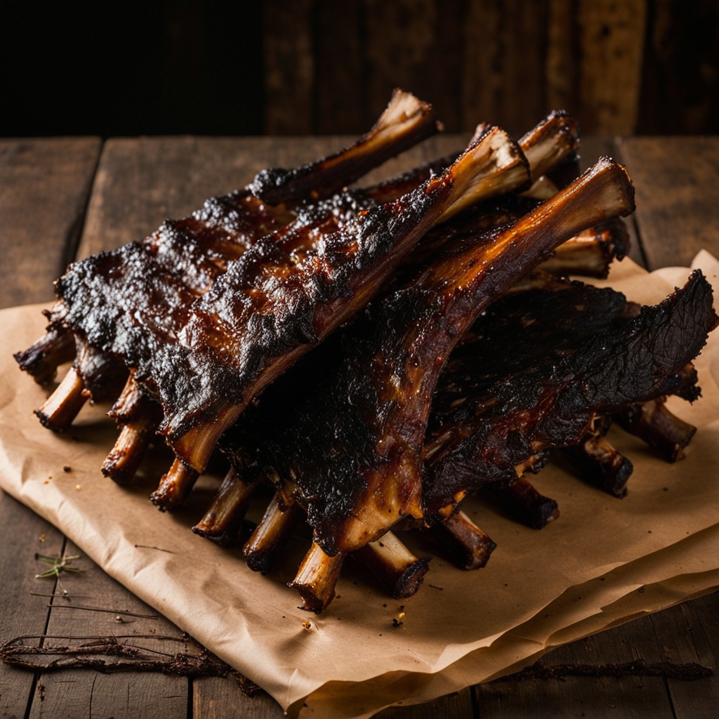 Illustration of food from Oakhart Barbecue