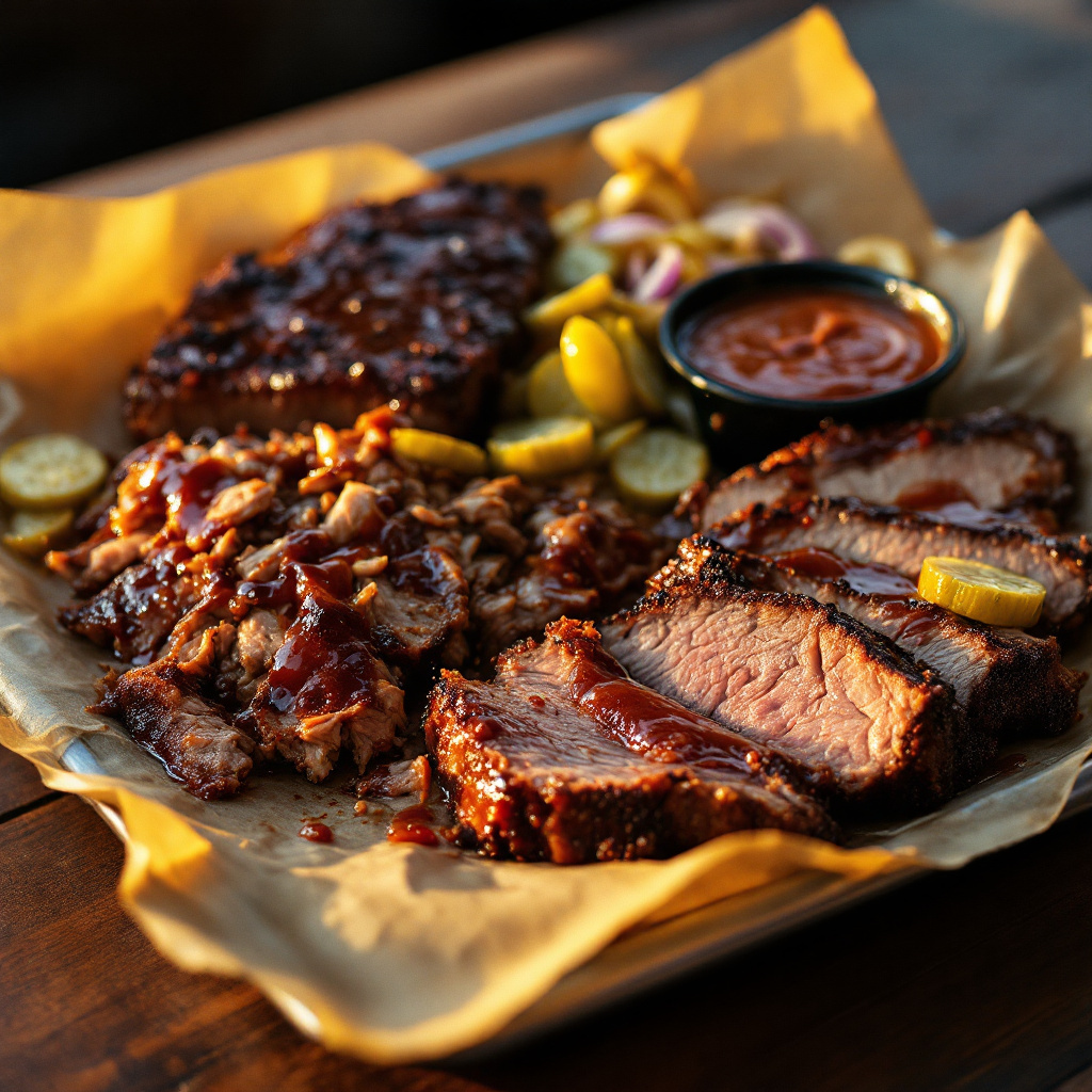 Illustration of food from Panther City BBQ