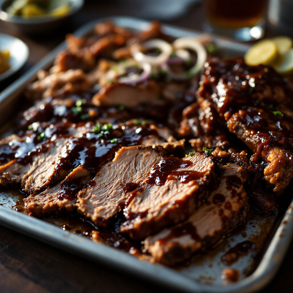 Illustration of food from Pinkerton's Barbecue