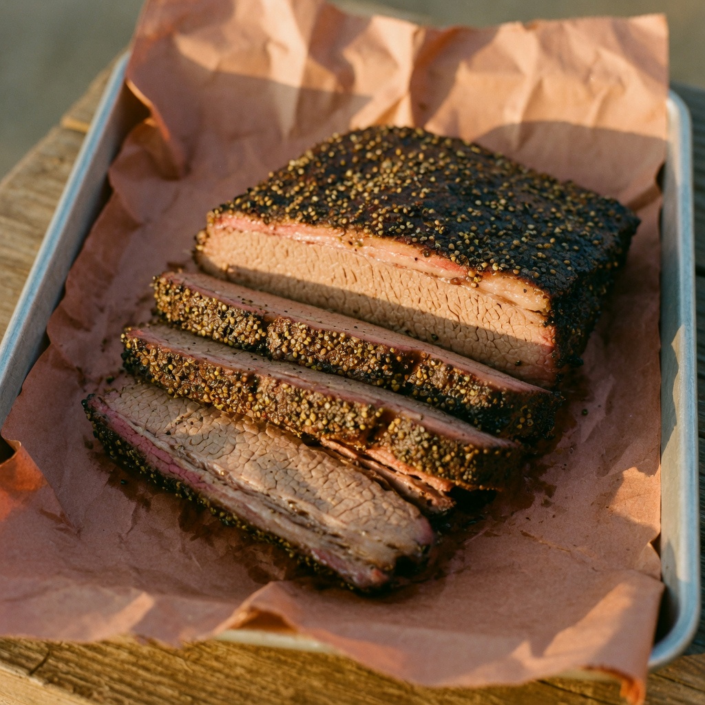 Illustration of food from Post Oak Barbecue