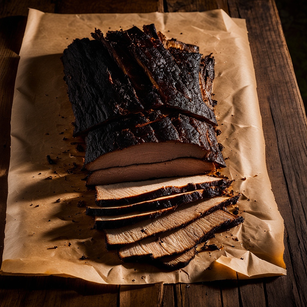 Illustration of food from Rossler's Blue Cord Barbecue