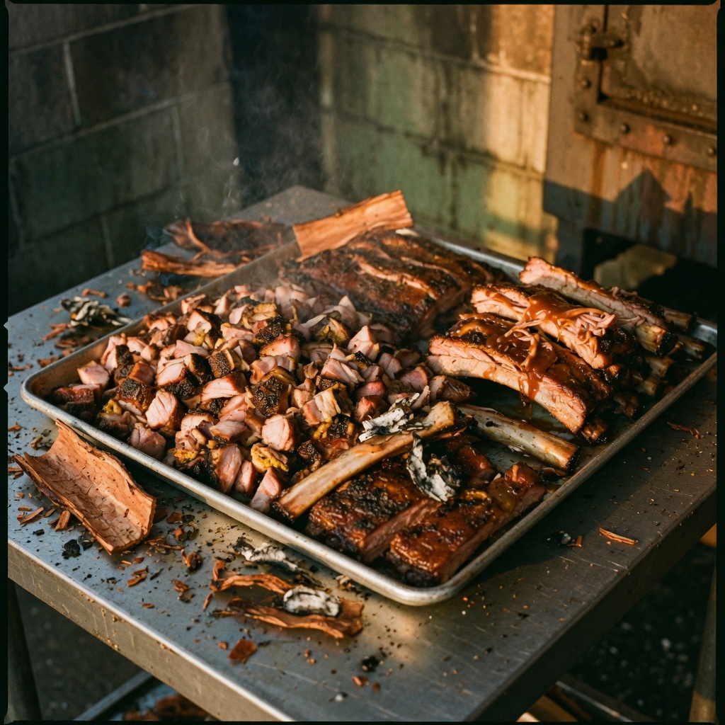 Illustration of food from Smokey G's Smokehouse