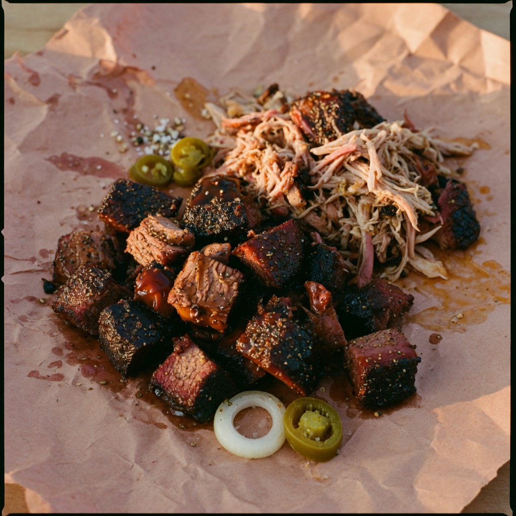 Illustration of food from Spirit of Texas Craft BBQ