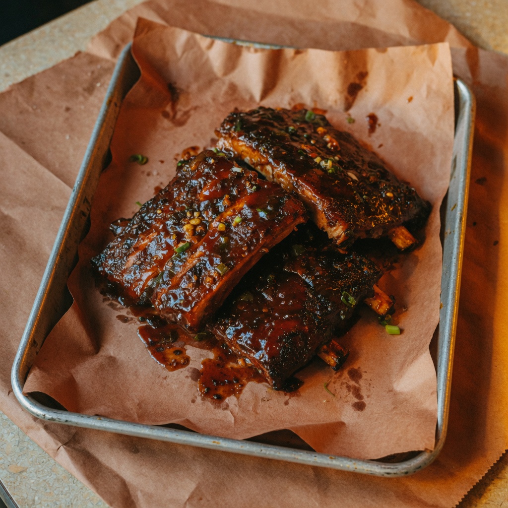 Illustration of food from The BoneYard BAR-B-QUE