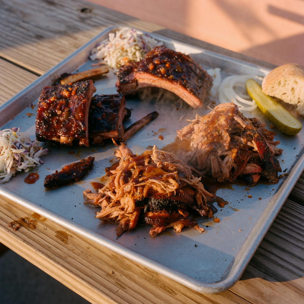 Illustration of food from The Pit BBQ